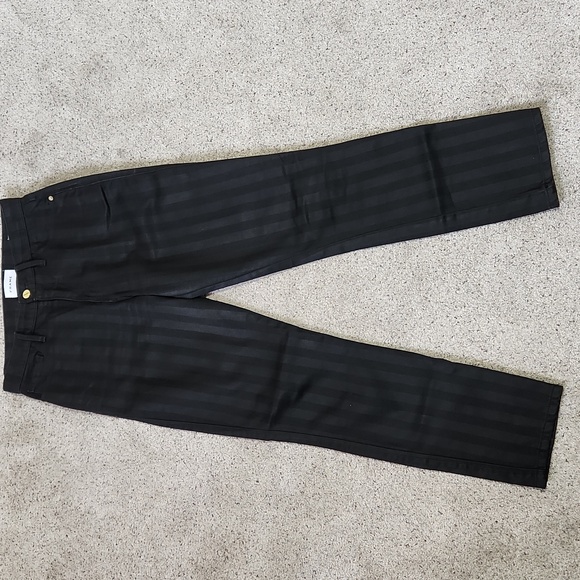 FRAME Le Sylvie Slender Straight Jeans in Black Tonal Stripe Size 26 - Picture 6 of 13
